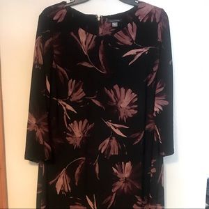 Tommy Hilfiger Black Shift Mini Dress w/ Purple Floral